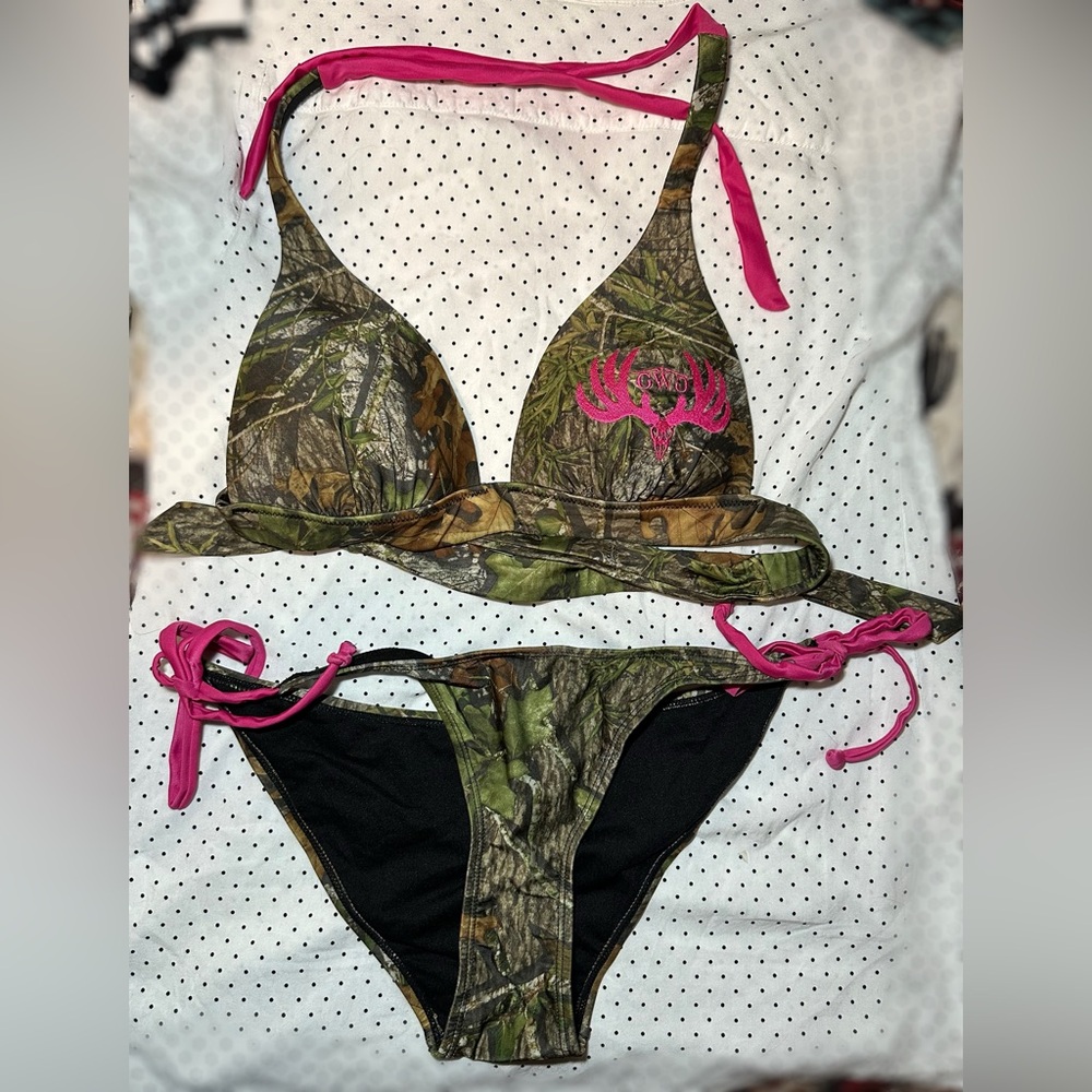 Girls with guns Camo and Pink Bikini Set